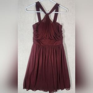 Eva Franco Strapless Wine Dress